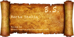Berta Stella névjegykártya
