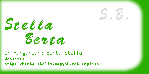 stella berta business card